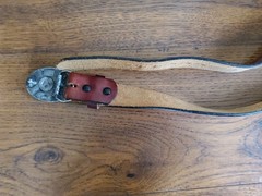 Siskiyou Pewter Deer Buckle Schmidt Leather Belt USA Wildlife Hunting Rustic 42&Prime;