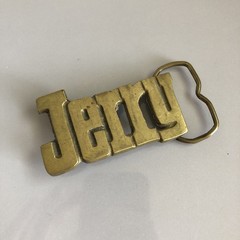 Vintage Aminco Solid Brass JERRY Name Belt Buckle Personalized Western Retro