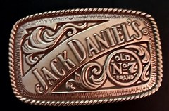 JACK DANIELS Old No. 7 Western Cowboy Silver Pewter Motorcycle Belt Buckle 2005