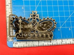 The Royal Crown – Vintage See Through Cutout Studded Belt Buckle