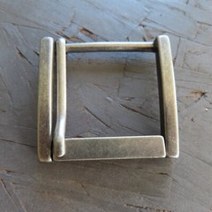 Single Prong Belt Buckle Mens Silver 1.5 Square Roller Replacement Casual Retro