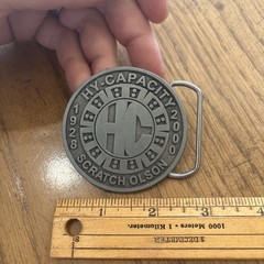 Hy-Capacity HC Humbolt Iowa 2000 Pewter Belt Buckle Limited Ed 72 Scratch Olson
