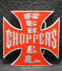 XE21114 GREAT VINTAGE 2003 **REBEL CHOPPERS** MOTORCYCLES CLUB MENS BELT BUCKLE