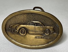 1976 Vintage 1953 Chevy Corvette Indiana Metal Craft Belt Buckle -Z1