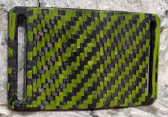 GRIP6 BELT BUCKLE – DARK MATTER CARBON FIBER with YELLOW – 1.5 INCH WIDE