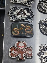 Vintage LOT OF 15 Belt buckles 2000s Chrome SKULLS metal SNAKE DRAGON LotD