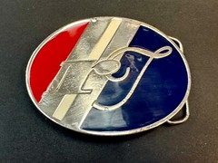 RF RT Company Logo? Vintage Red White & Blue Oval Vintage Belt Buckle