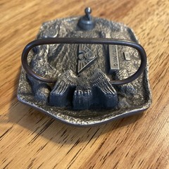 C&J 1996 BELT BUCKLE Train Engine #203 Indian Warrior Headdress, #1691