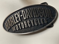 Harley-Davidson men&rsquo;s classic belt buckle.#97880-08VM.Brushed nickel w/ black.