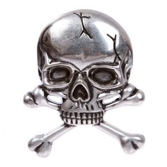 Danger Sign Halloween Costume Men Women Skull Belt Buckle Crossed Bones Pirate