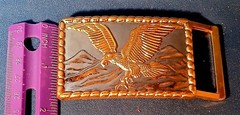 Belt Buckle Two-toned Gold Bald Eagle Over Silver Mountains 👀 NEW ✨️USA 🇺🇸