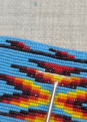 vintage NATIVE AMERICAN belt buckle BEADED handcraft NAVAJO indian western