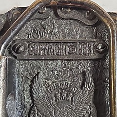 VTG 1983 Great American Buckle Co. Chicago Belt Buckle Enamel Eagle Biker Chain.