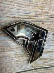 Famous Stars & Straps Silver Black Star Logo Metal Y2K Belt Buckle