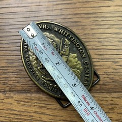 NRA Whittington Center Belt Buckle WHERE FRONTIER SPIRIT LIVES, Rifle Cowboy