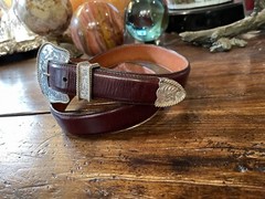 Wage James Reid Dgn Sterling Silver 14k Overlay Belt Buckle 34-36”-1.1/8”✅