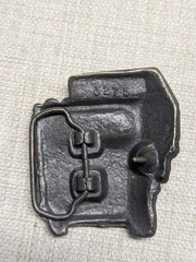 vintage 1970s belt buckle TRUCKER semi-truck SOLID BRASS cowboy western driver