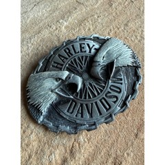 Vintage Harley Davidson Belt Buckle Raintree Dual Eagle HD Biker USA Made Pewter