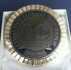 VTG Kansas State Bank & Trust Company coaster/paper weight very nice