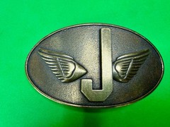 Monogram Flying Letter J Aviator Wings Taiwan Made Belt Buckle