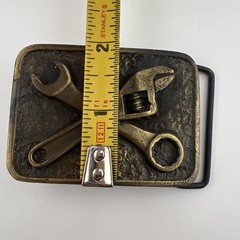 Men&rsquo;s Metal and Brass Belt Buckle Rectangular Mechanic Handiman Tools Design