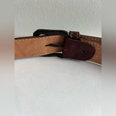 Brown Buffalo Leather Belt Cuero de Búfalo Brass Buckle Size 110 /47.5&Prime; x 1-3/8&Prime;