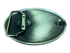 Rose Flower Western Oval Bronze Plated Belt Buckle