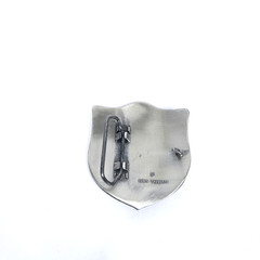 Heraldic Lion Coat Of Arms Belt Buckle Silver Tone Medieval Knight Crown Crest