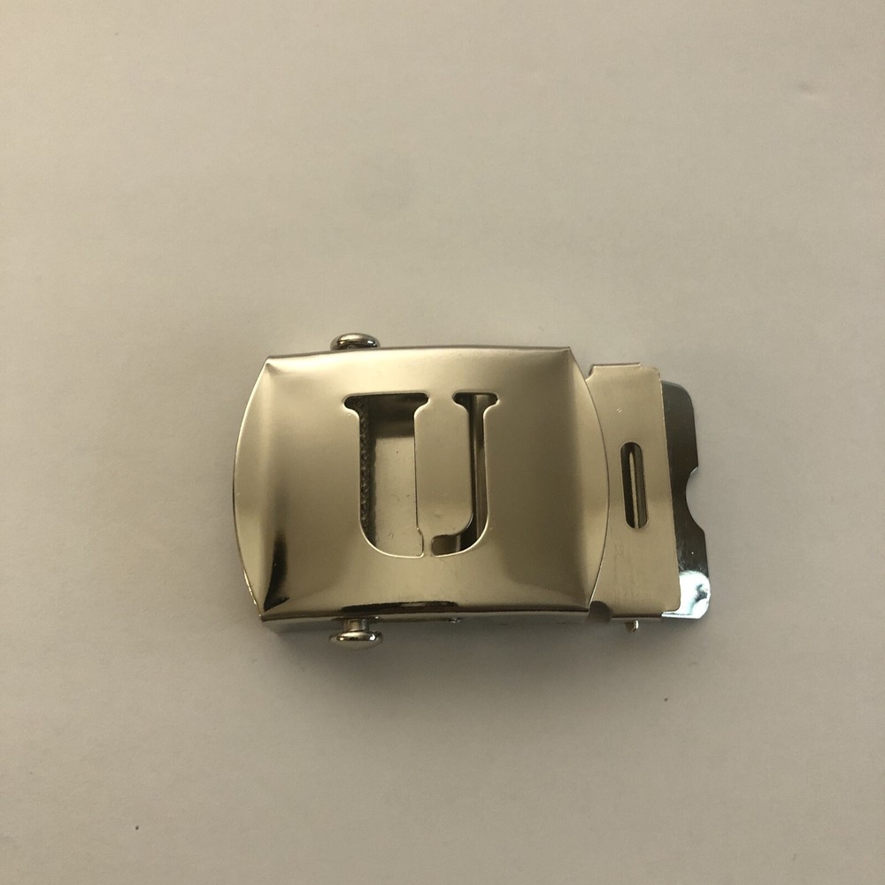 Silver/Chrome U Initial Letter Belt Buckle