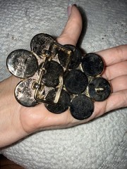 Vintage Coin Design Gold Tone Metal Belt Buckle Fits 2in 1986