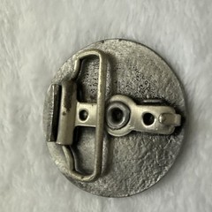 Vintage Round Horse and Rider Belt Buckle 2.5in HTF