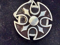 Maltese Celtic Iron Cross Religious Black Enamel Cutout Gothic Punk Belt Buckle