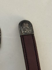 Chacon Unisex Size 30 Red or Brown Leather Sterling Silver Buckle Belt