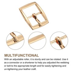 6Pcs 0.63&Prime; Single Prong Belt Buckle Rectangle Center Bar Buckles for Belt,Gold