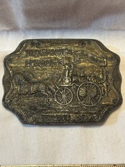 VTG Trumbull Ct. America&rsquo;s Heroes Fire Department Brass Belt Buckle Turtle