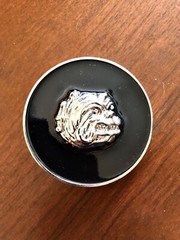 Round Angry English Bulldog Head Dog Canine Pet Unisex Men’s Belt Buckle