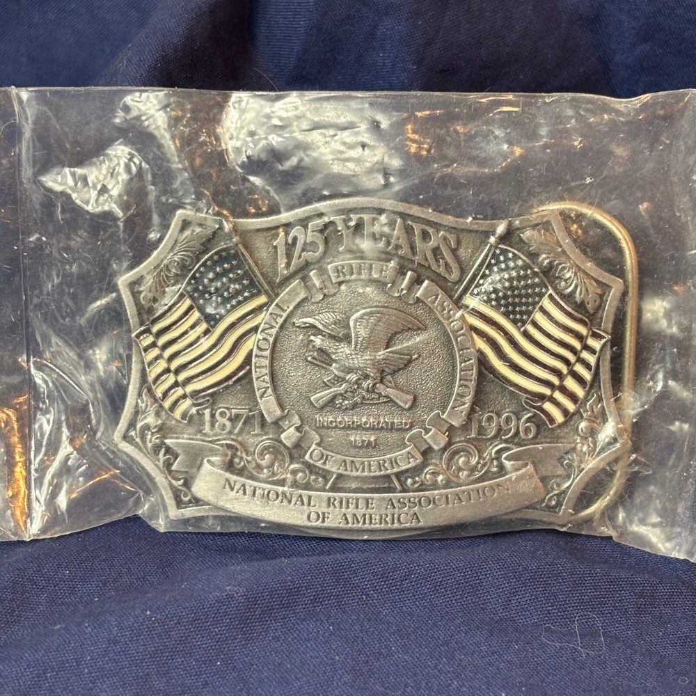 1996 NRA 125 Years Belt Buckle Western Style Numbered 950597 Factory Sealed