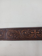 Nocona Silver Tone Western Cross Turquoise Inlay Rectangular Large Belt Buckle