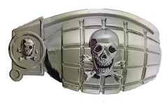 skull skeleton tattoo metal belt buckle halloween party costume gift