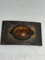 vintage PICTURE JASPER belt buckle SOUTHWESTERN native american GEMSTONE