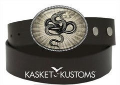 Snake Belt Buckle – Wisdom and Strength Tattoo Flash Art Handmade Buckle – 815