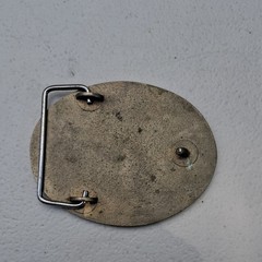 Men’s Silver/Blue Metal Western Eagle Belt Buckle, Oval, Fits 1.5in Belt