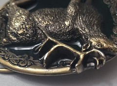 AMERICAN WILD LIFE STAG-DEER BELT BUCKLE. Copyright 1981.Serial number 510. USA