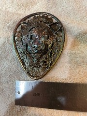 Brutalist Medieval Modernist Lion Big Belt Buckle