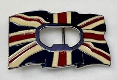 British UK Flag Union Jack Enameled Silver Tone Belt Buckle with Bottle Opener