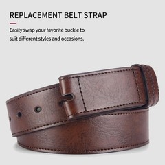 MACBORO 1-1/2&Prime; (38mm) Leather Belt Without Size 35 (Fits Waist 31-32）, Brown