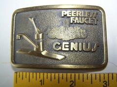 Vintage Peerless Faucets Genius Brass Belt Buckle