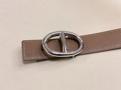 32mm Buckle Replacement Belt Buckle Oval Polished Gold/Silver H with Pouch