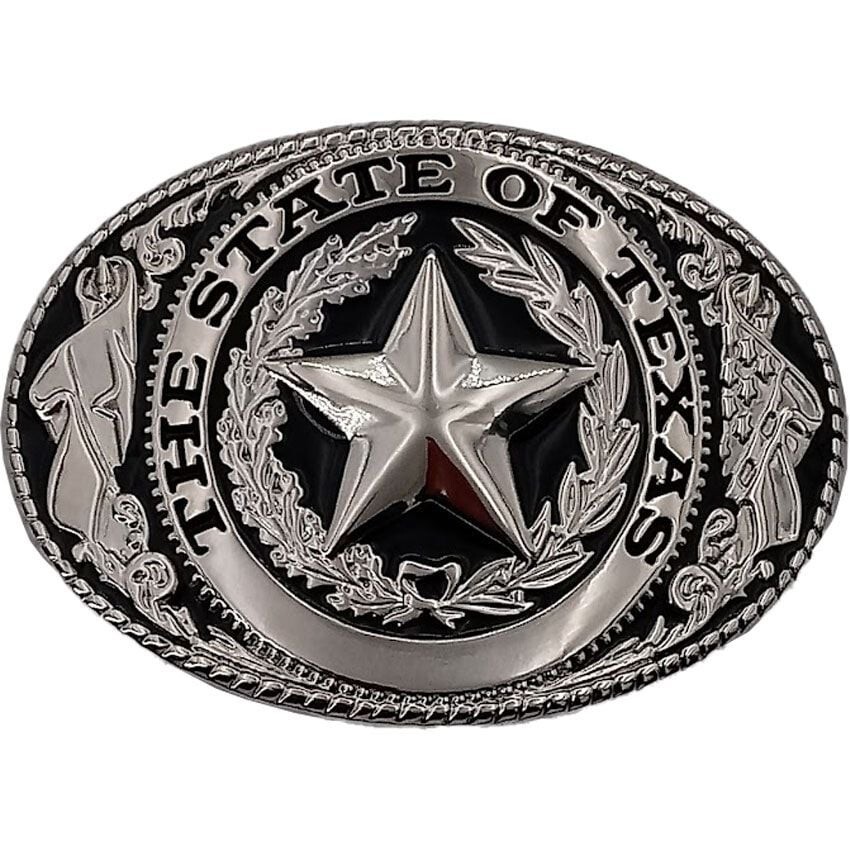 TEXAS State Lone Star Men Silver Metal Belt Buckle Western Cowboy Oval Jean Pant