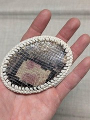 vintage GENUINE SNAKESKIN belt buckle WESTERN handcrafted COWBOY rattler